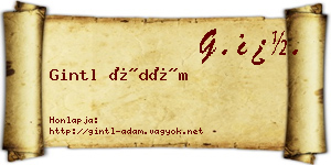 Gintl Ádám névjegykártya